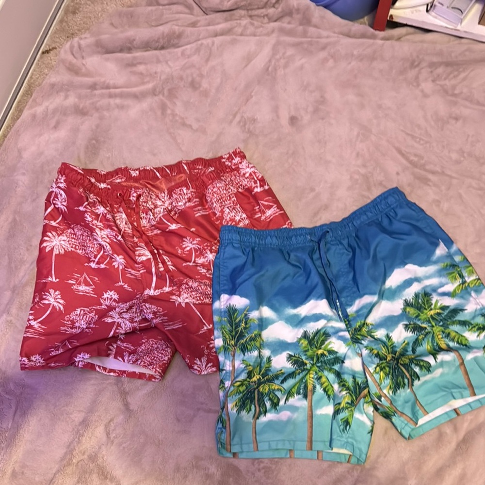 Old Navy Red and Blue Swim Shorts Set